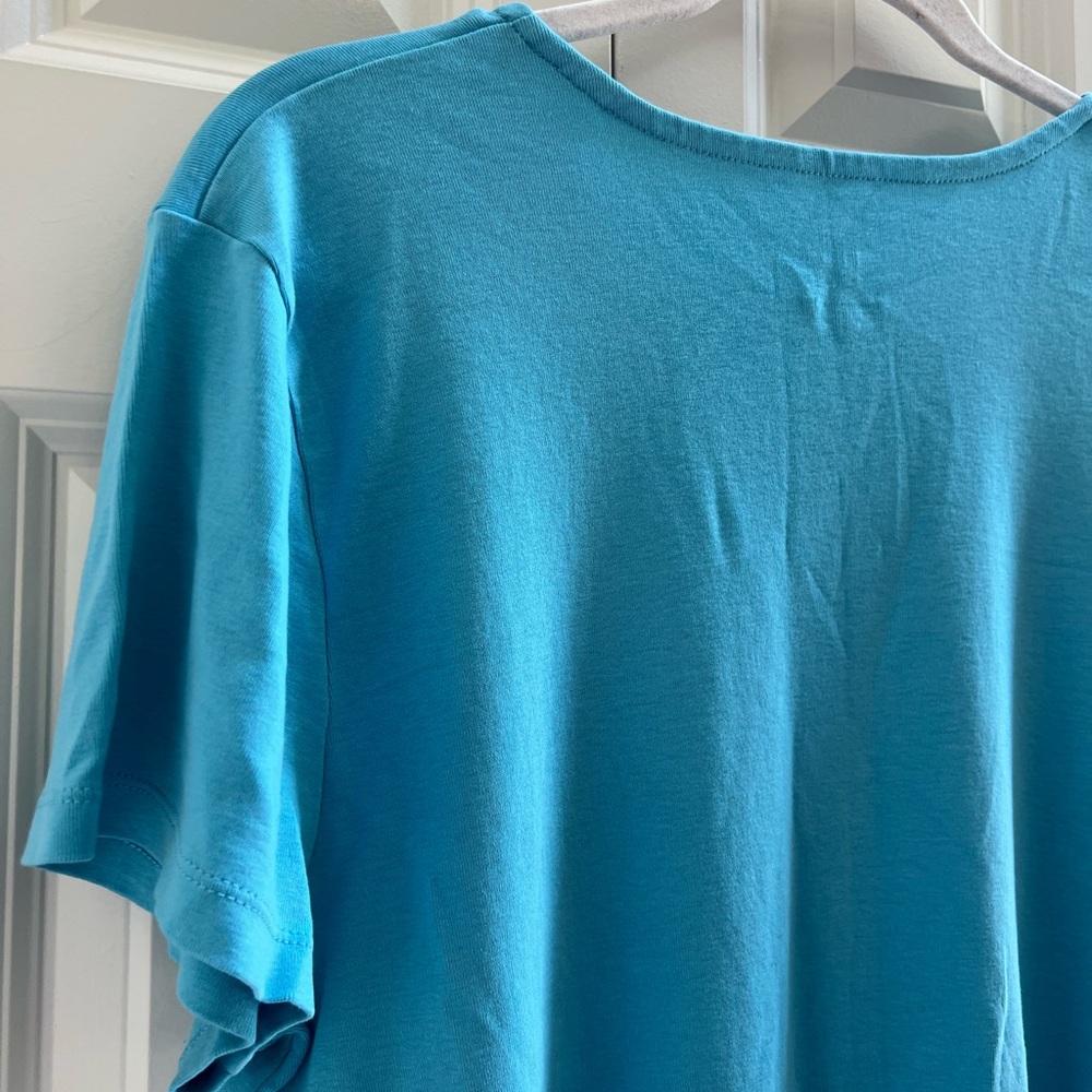 J. Jill Teal Crew-Neck Shirttail Tee - Size XL - Picture 8 of 9